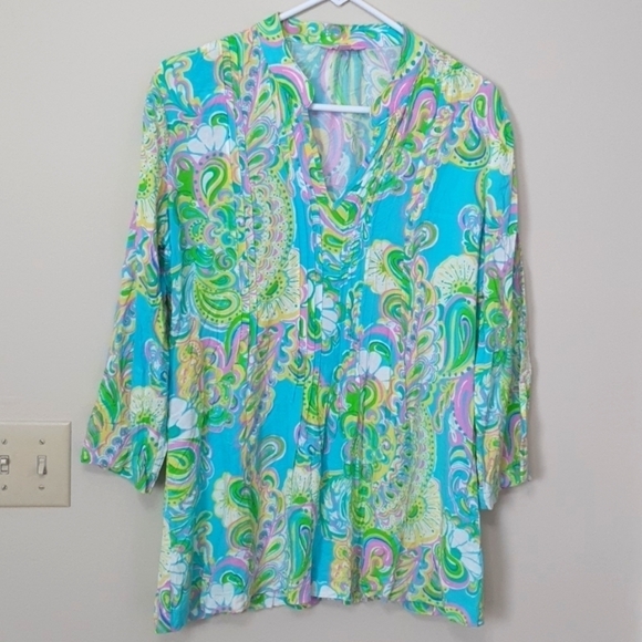 Lilly Pulitzer Multicolor Paisley Tunic Top - Picture 1 of 8